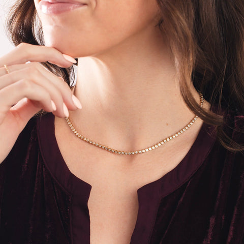 CZ Poppy Tennis Necklace