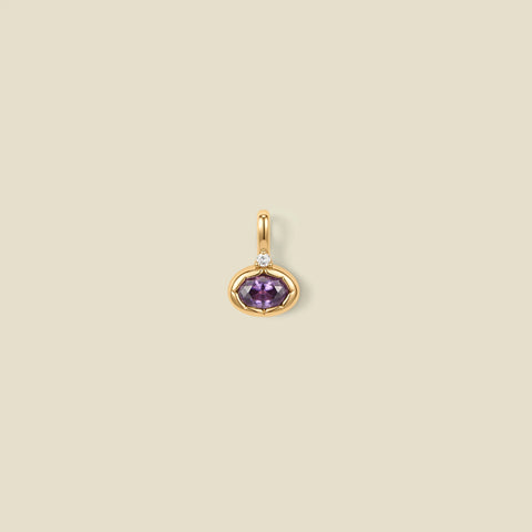 February Oval Birthstone Charm