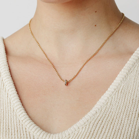Birthstone Spacer Charm Stacker Necklace