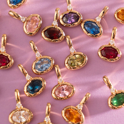 August Oval Birthstone Charm