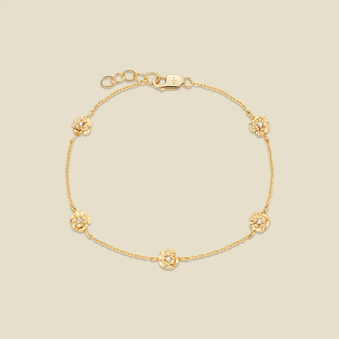 January CZ Birth Flower Station Bracelet