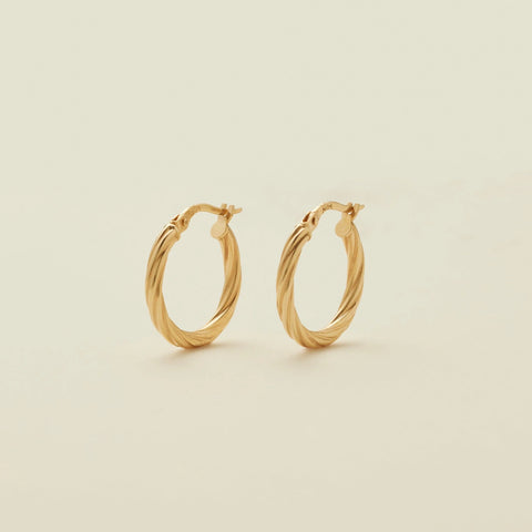 14k Twisted Hoop Earrings